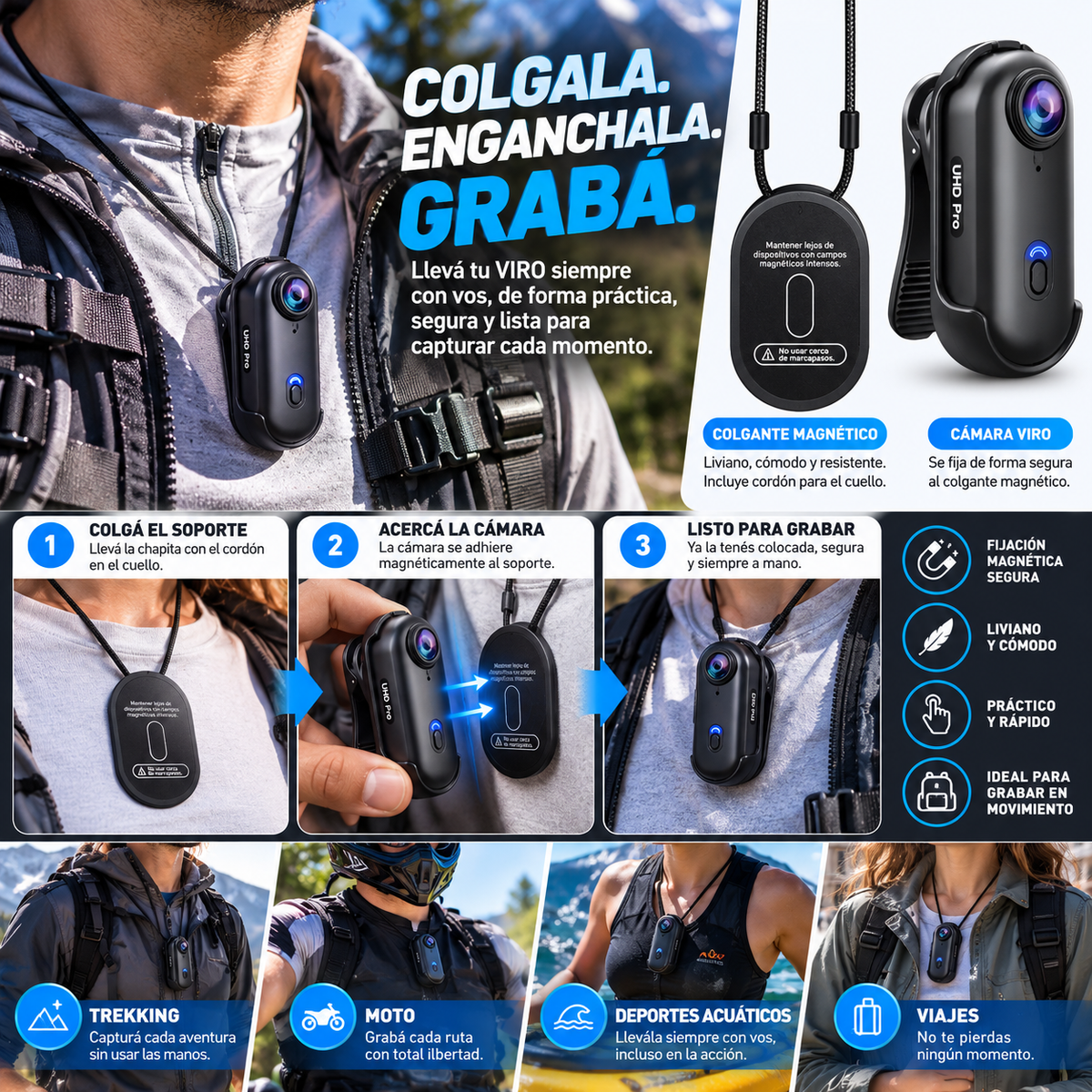 VIRO POCKET ACTION 4K “GRABÁ LA AVENTURA DESDE ADENTRO.”