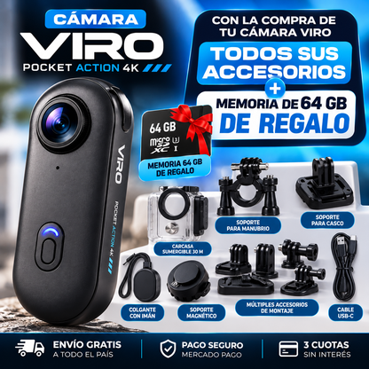 VIRO POCKET ACTION 4K “GRABÁ LA AVENTURA DESDE ADENTRO.”